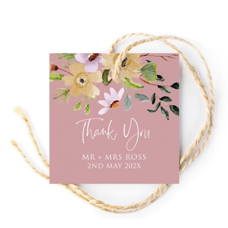 Flower Bed Wedding Gift Tag