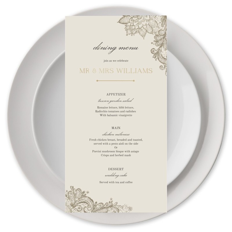 Graceful Wedding Menu