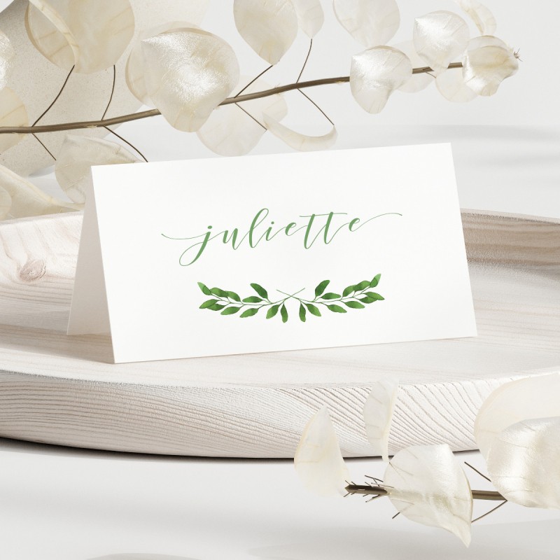 Gum Leaves Wedding Place Card