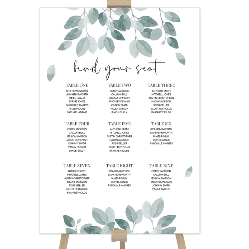 Earthy Wedding Seating Chart Sign