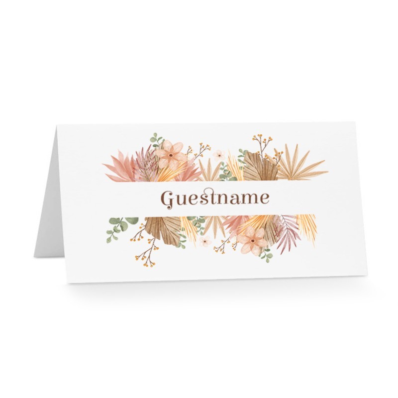 Tropical Flowers Wedding Place Card