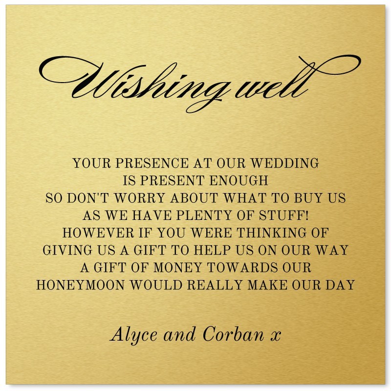 Black and Gold Wishing Well Card