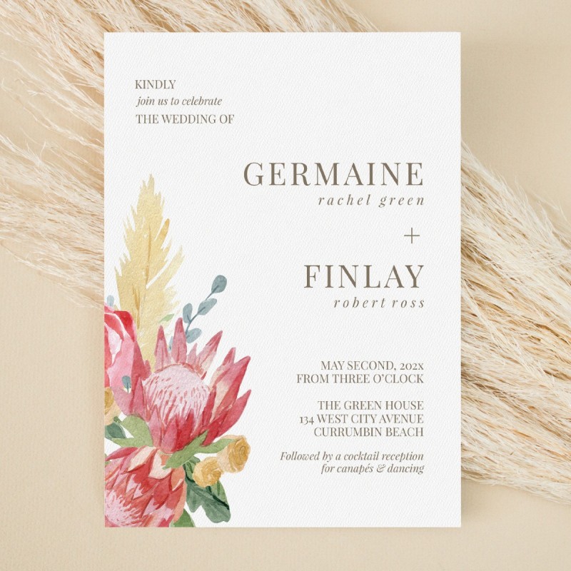 Blushing Bouquet Wedding Invitations