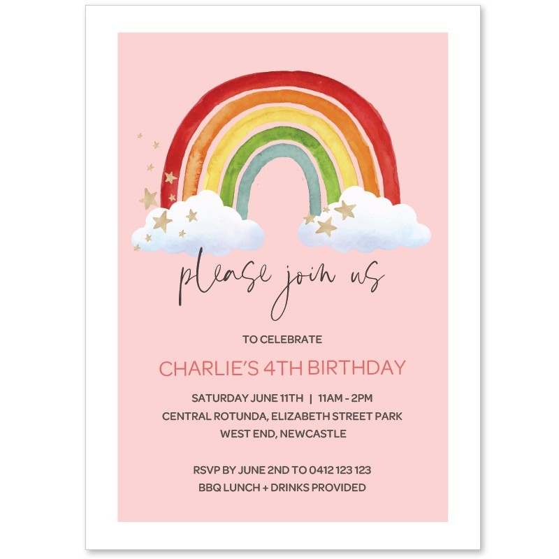 Rainbow Birthday Invitations