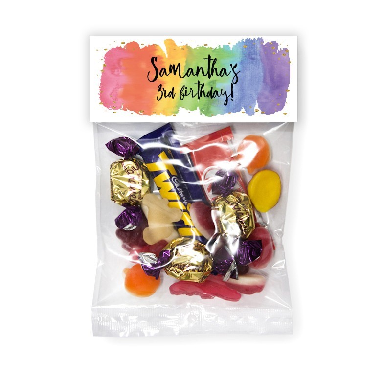 Watercolor Rainbow Lolly Bags