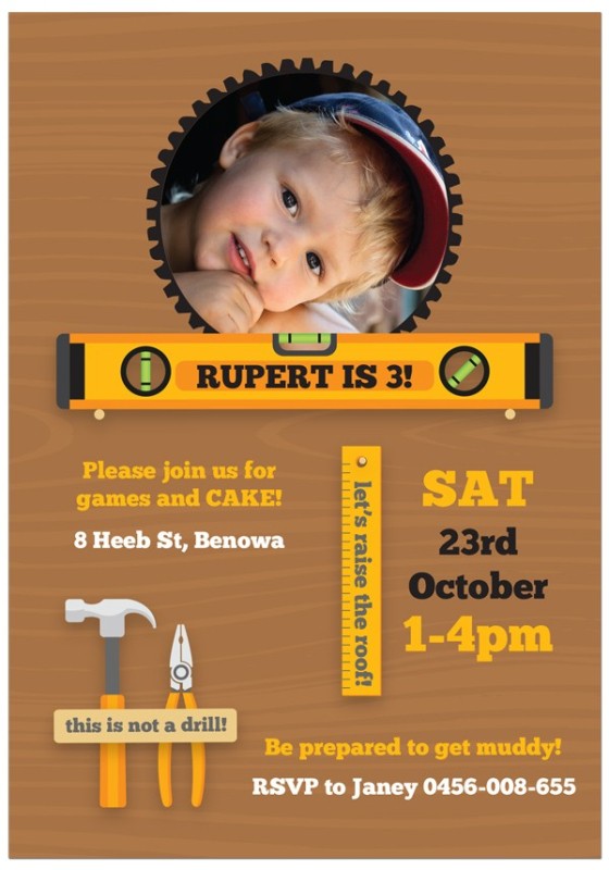 Raise the Roof Birthday Invitations