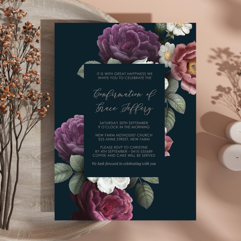 Rose Garden Religious Invitations