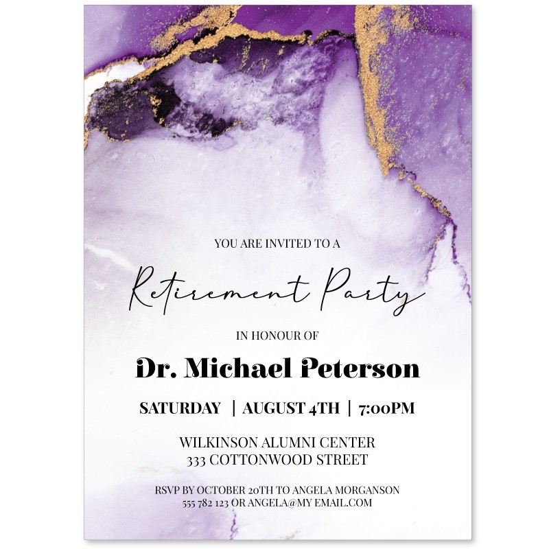 Golden Agate Retirement Invitations