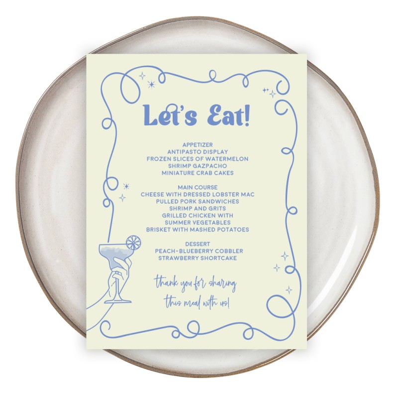 Retro Bar Party Menus