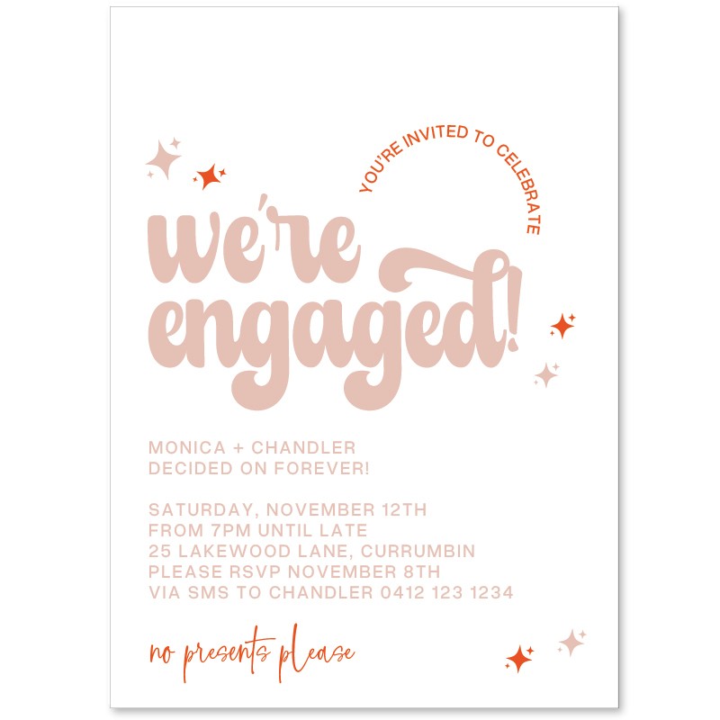 All That Glitters Retro Engagement Invitations