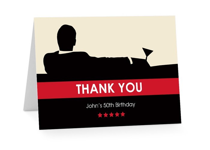 Retro Mad Men Thank You Cards