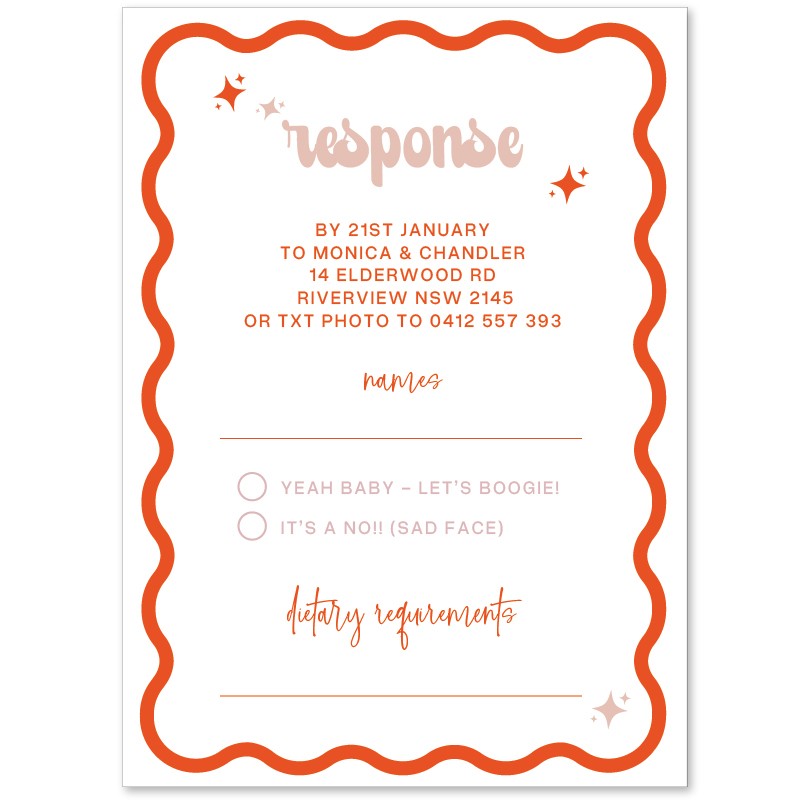 All That Glitters Retro Response Card