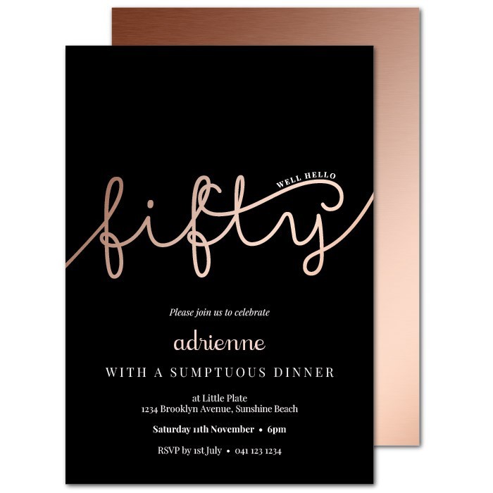 Rise and Shine 50 Birthday Invitations