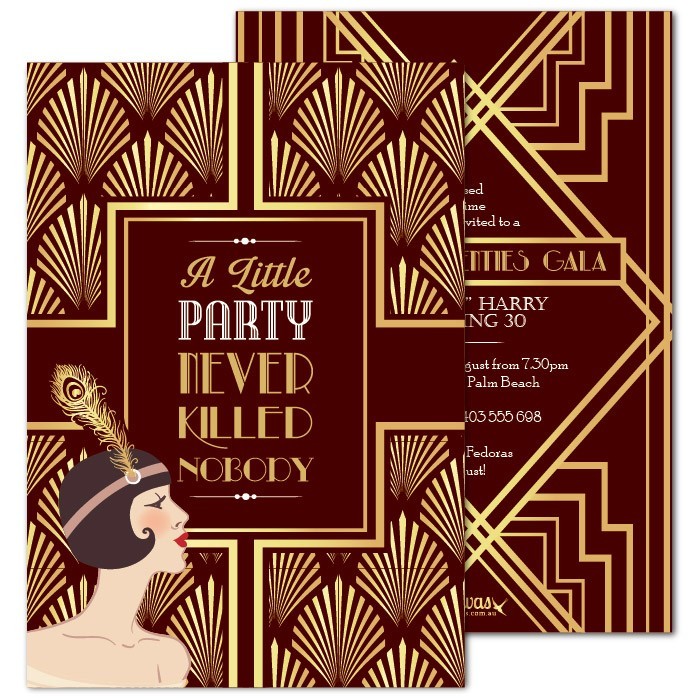 Roaring Twenties Birthday Invitations