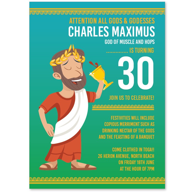 Roman Male Birthday Invitations