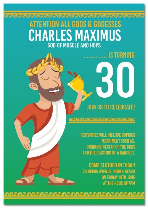 Roman Male Birthday Invitations