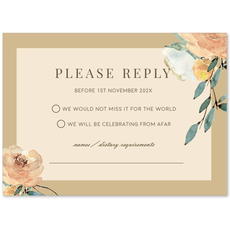 Romantic Wedding Response Card
