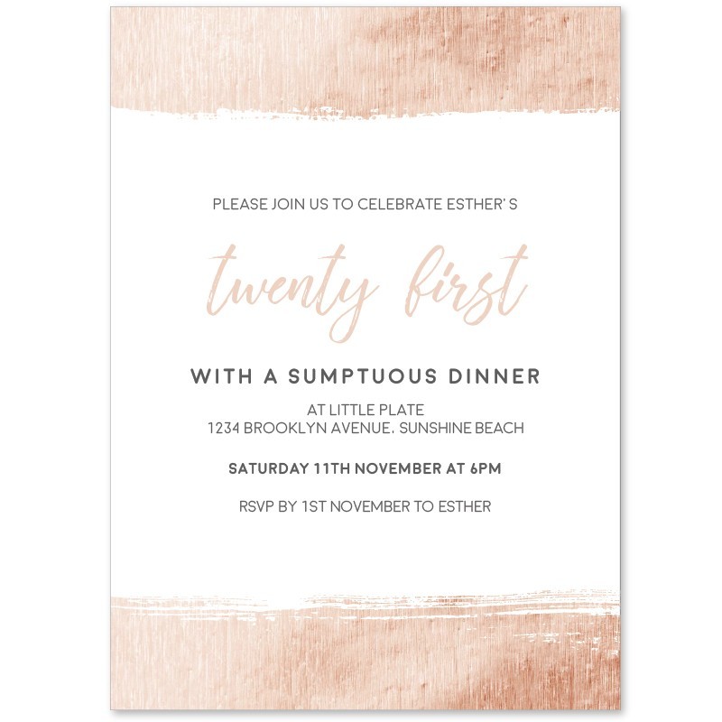 Rose Gold Border Birthday Invitations