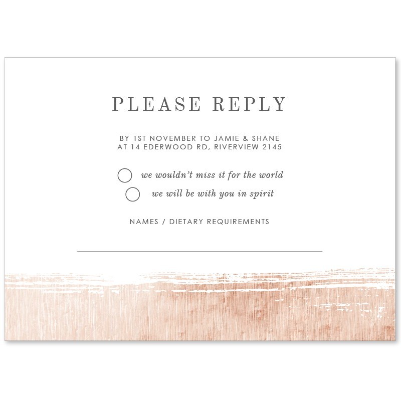 Rose Gold Wedding Response Card
