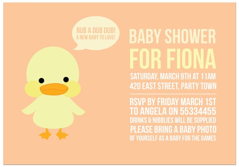 Rubber Ducky Baby Shower Invitations