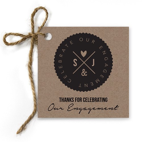 Rustic Ticket Engagement Gift Tags