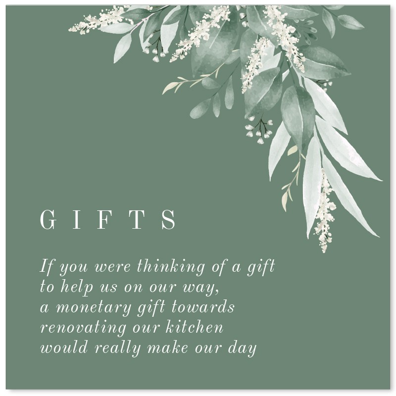 Moss + Sage Wedding Gift Cards