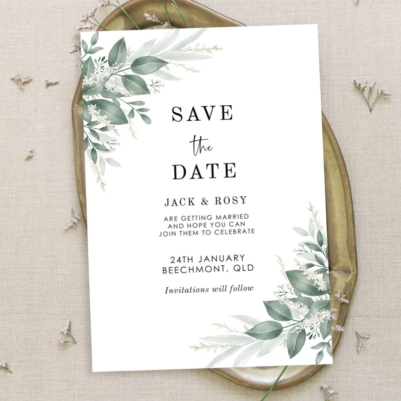 Moss + Sage Wedding Save The Date