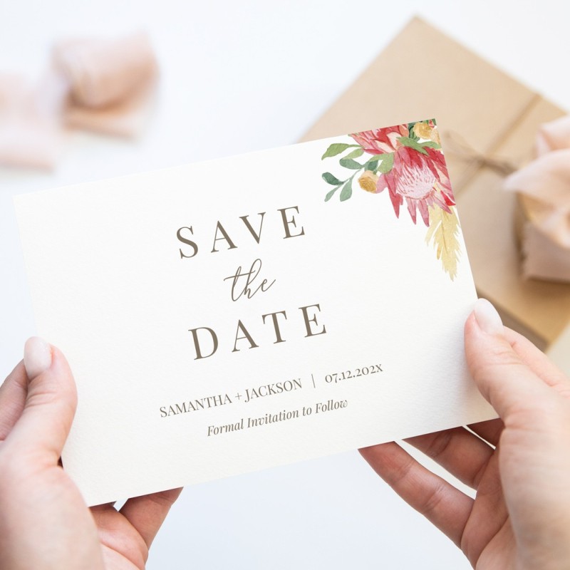 Blushing Bouquet Save The Date Cards
