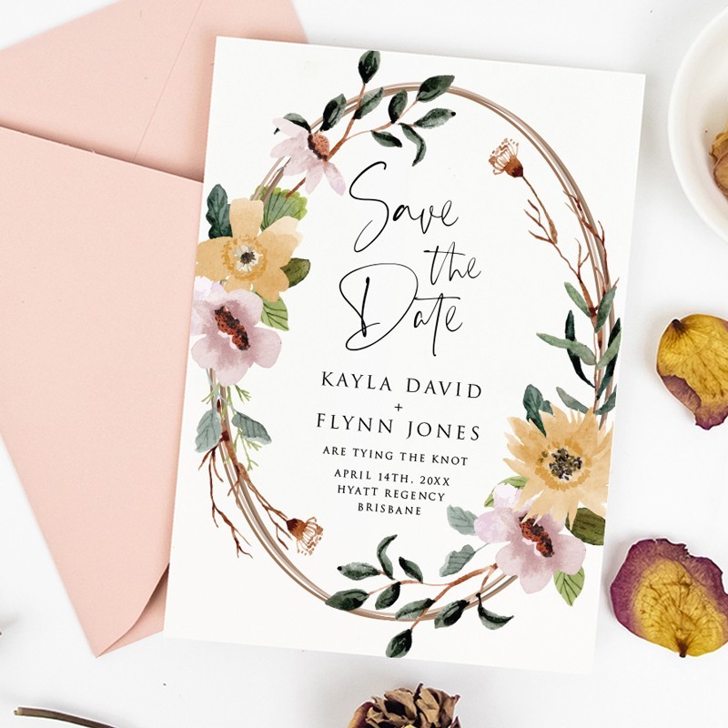 Flower Bed Save The Date Cards