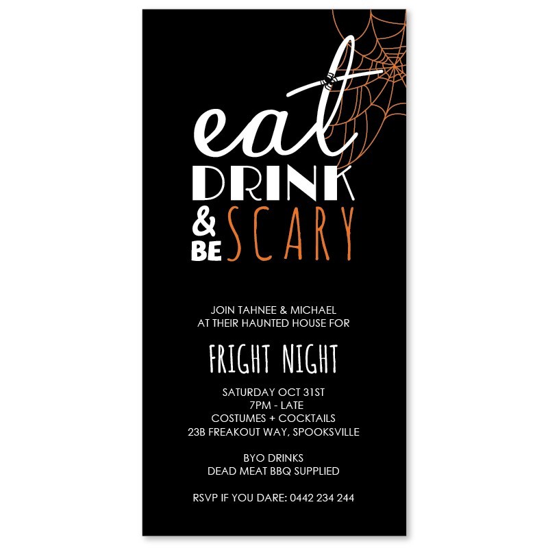 Eat Drink and be Scary Halloween Invitations