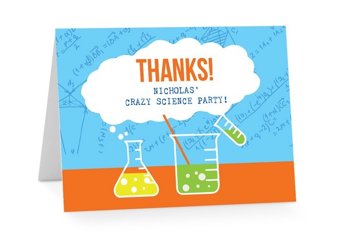 Science Beakers Birthday Thank You Cards