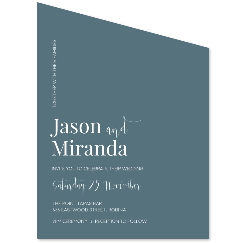Seabreeze Beach Wedding Invitations - Angle Cut