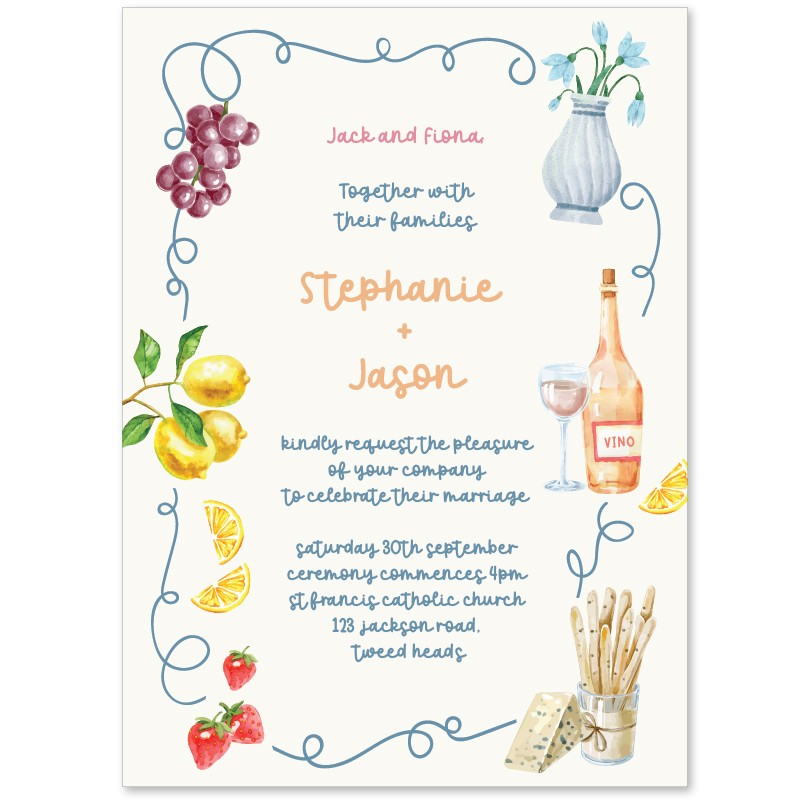 White Lotus Vibes Wedding Invitations