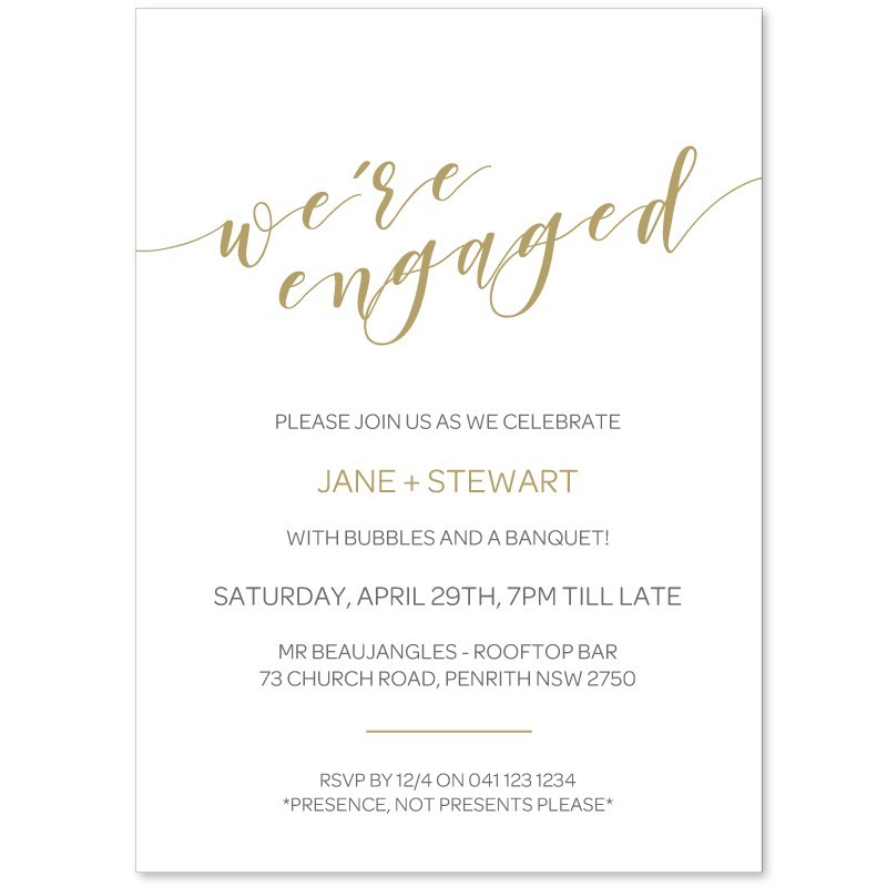 Simple and Elegant Engagement Invitations