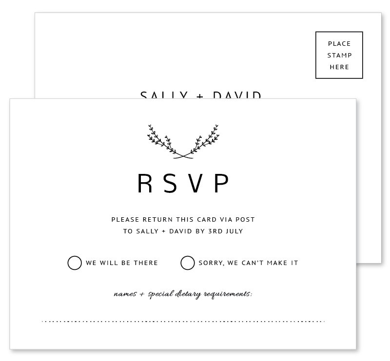 Simple Beauty Wedding Response Postcard