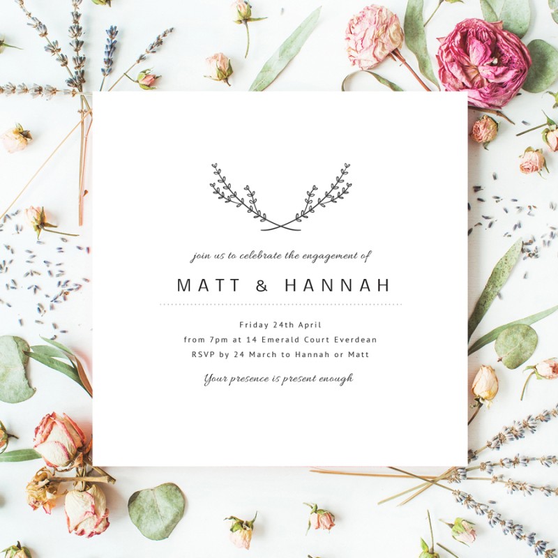 Simple Beauty Engagement Invitations