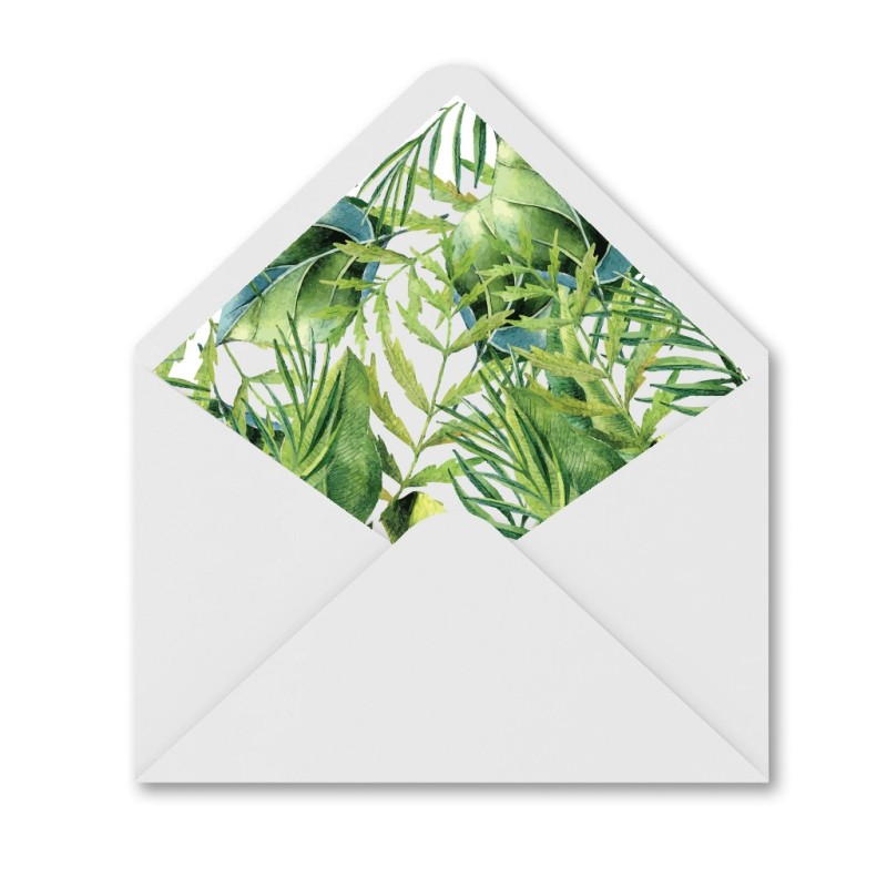 Simple Tropical Wedding Envelope Liners