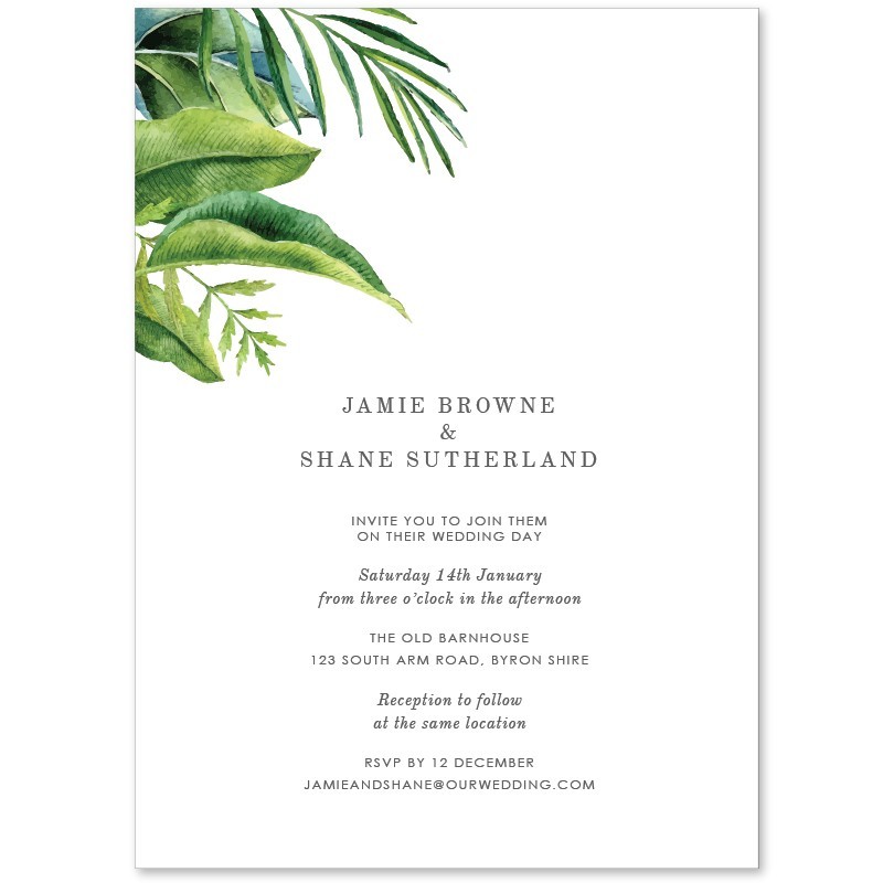 Simple Tropical Wedding Invitations
