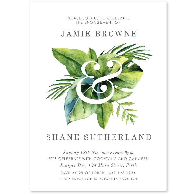 Simple Tropical Engagement Invitations