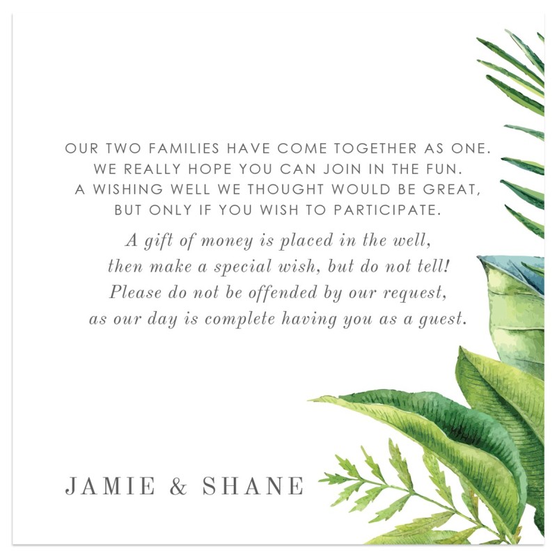 Simple Tropical Wishing Well Card