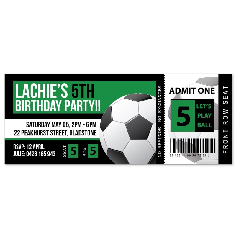 Soccer Birthday Invitations