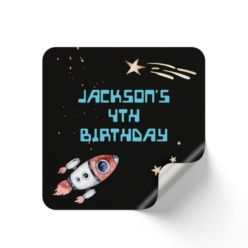 Astronaut Birthday Custom Stickers