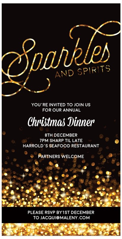 Sparkles & Spirits Christmas Invitations