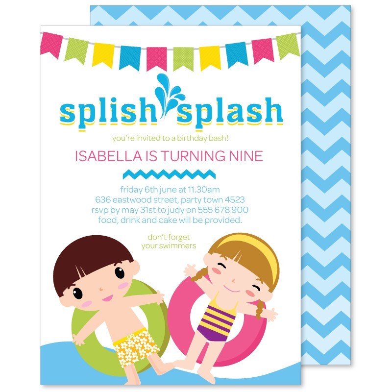 Splish Splash Birthday Invitations