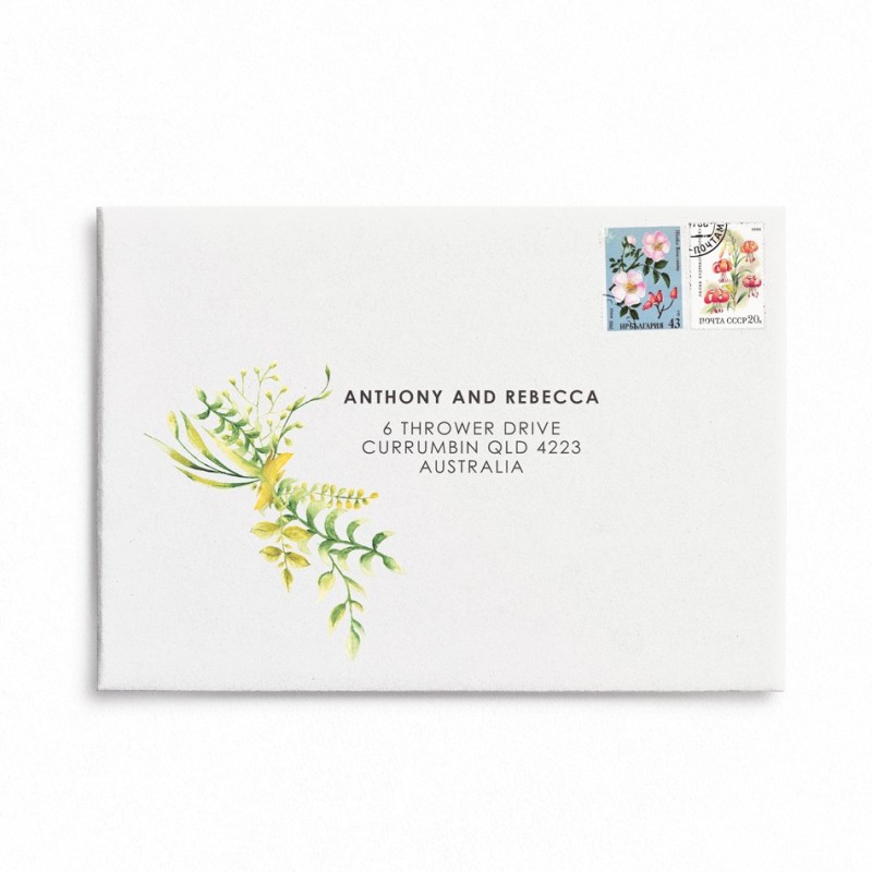 Springtime Wedding Envelope Addressing