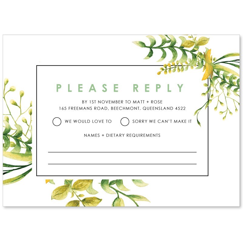 Springtime Wedding Response Card