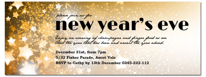 Starbright New Years Invitations