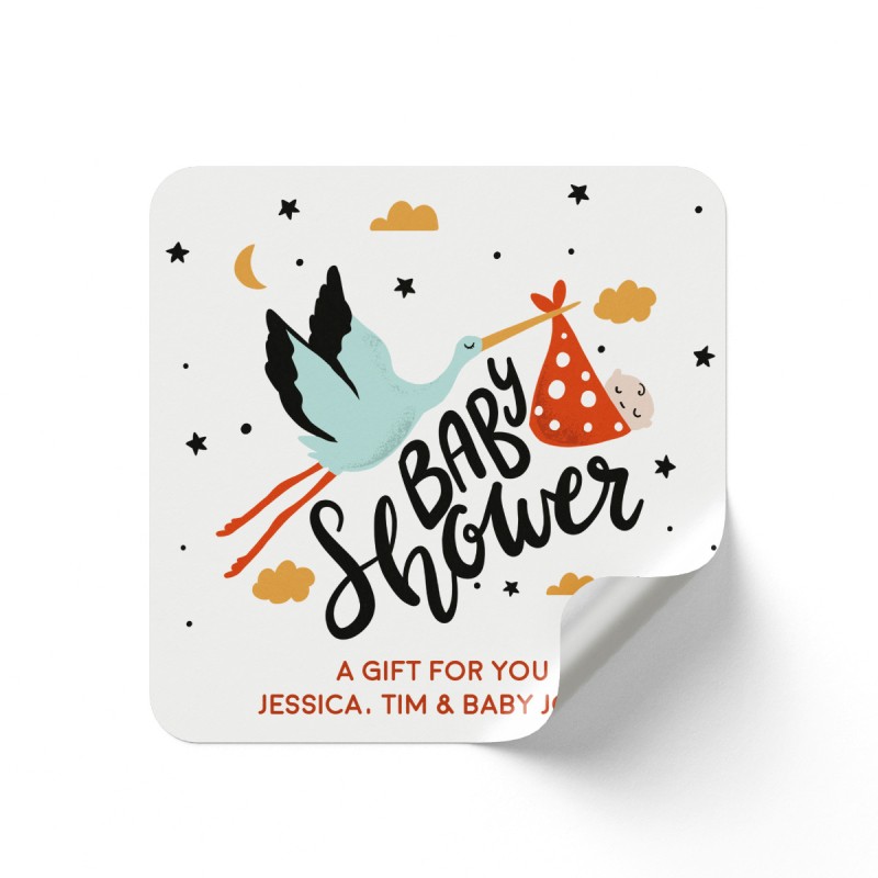 Stork Baby Shower Stickers