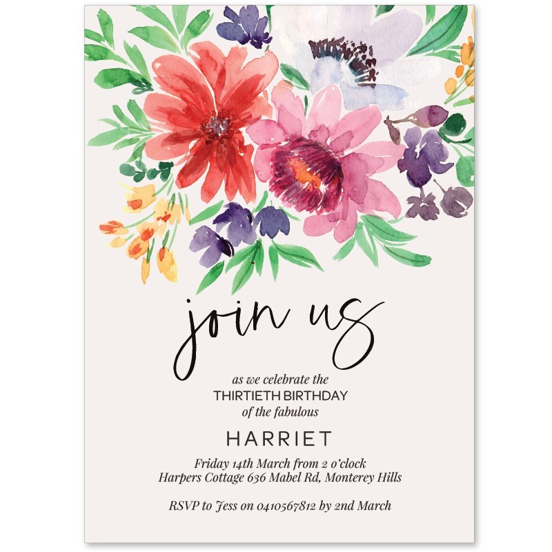 Stylish Type Birthday Invitations
