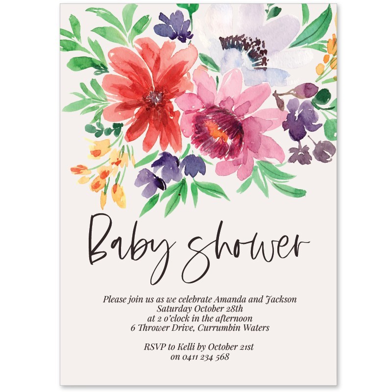 Stylish Type Baby Shower Invitations